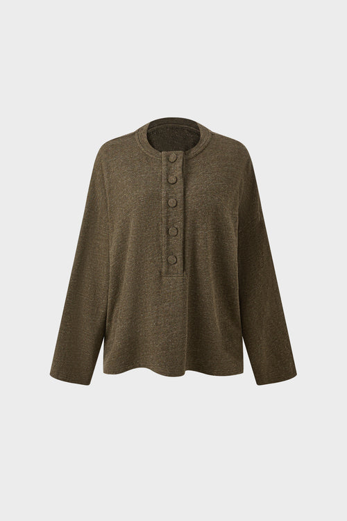 Wool semi-collared knitted top