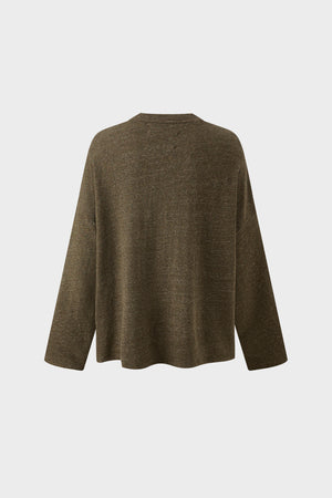 Wool semi-collared knitted top