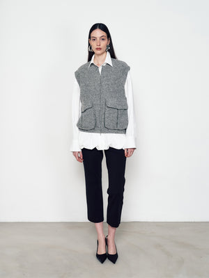 Flowered knitted waistcoat