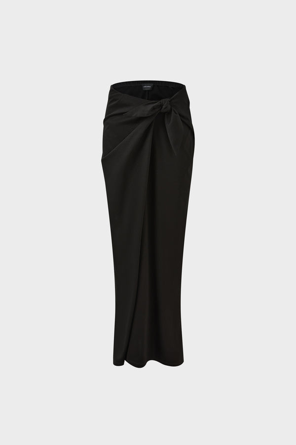Pima cotton knotted straight tube long skirt