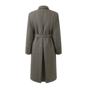 Plaid single-breasted overcoat