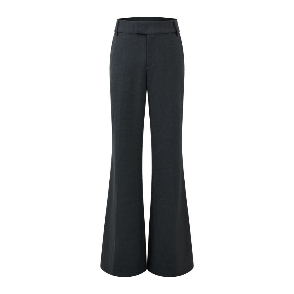 Woolen straight-leg slightly flared trousers
