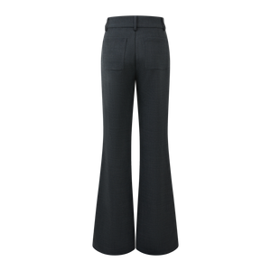 Woolen straight-leg slightly flared trousers
