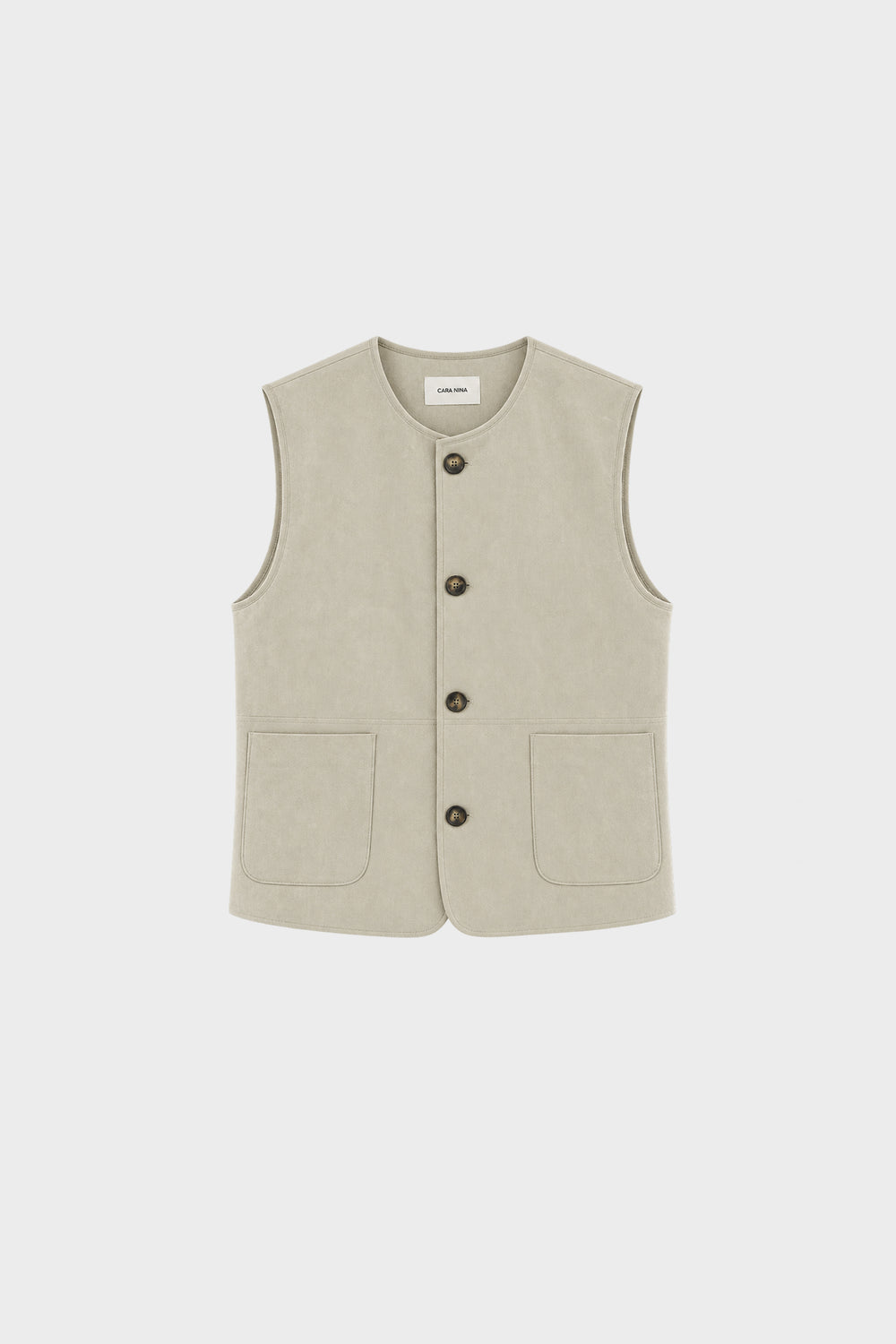 Retro suede sleeveless jacket