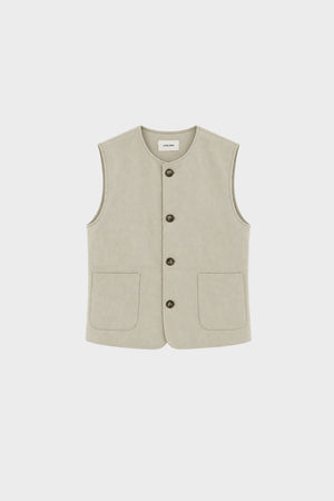 Retro suede sleeveless jacket