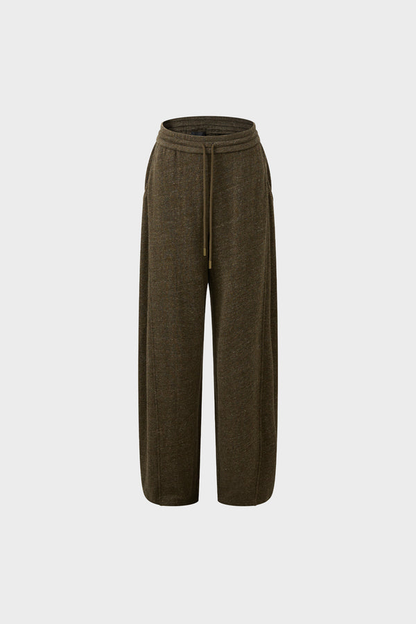 Knitted stretch wide-leg casual pants