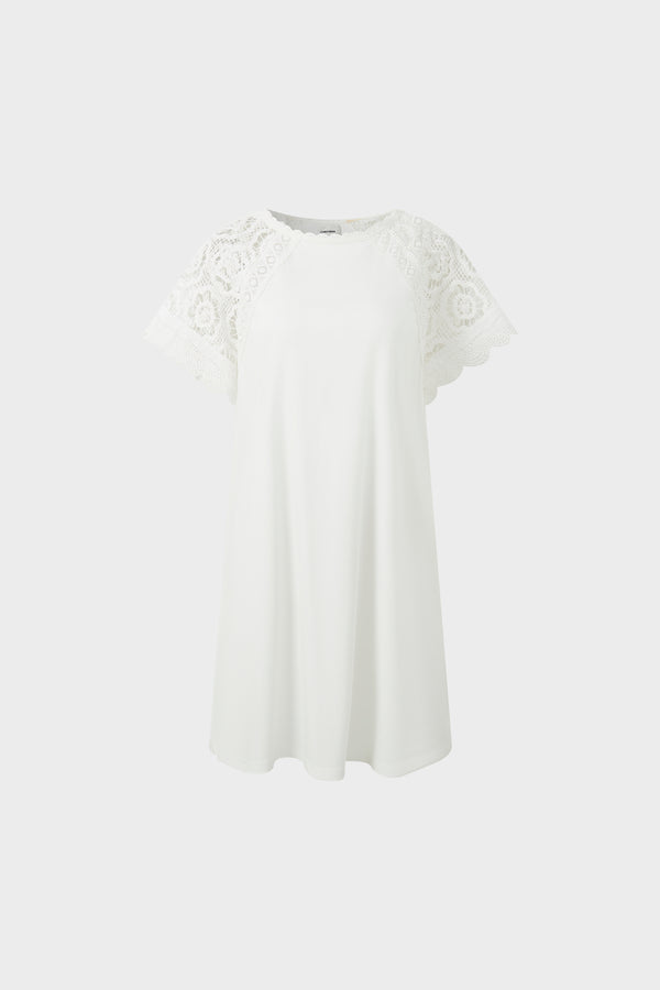 Cotton sheer embroidery T-shirt dress