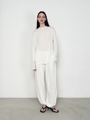 Two-color lantern pants