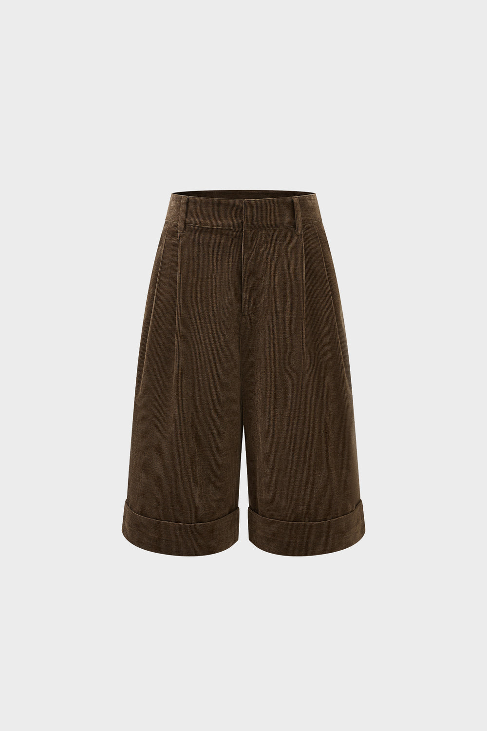 Silk pima cotton corduroy mid-length pants