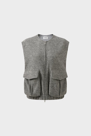 Flowered knitted waistcoat