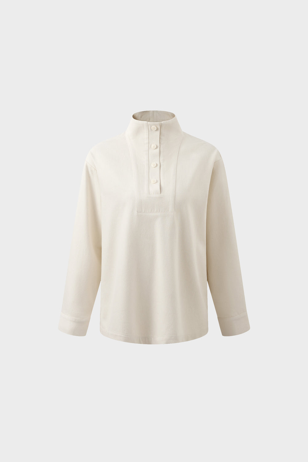 Mulberry silk semi-high-neck shirt